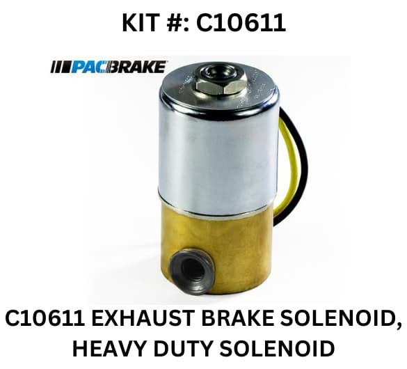 Exhaust brake solenoid kit, model KIT C10611, by Pacbrake for heavy-duty applications